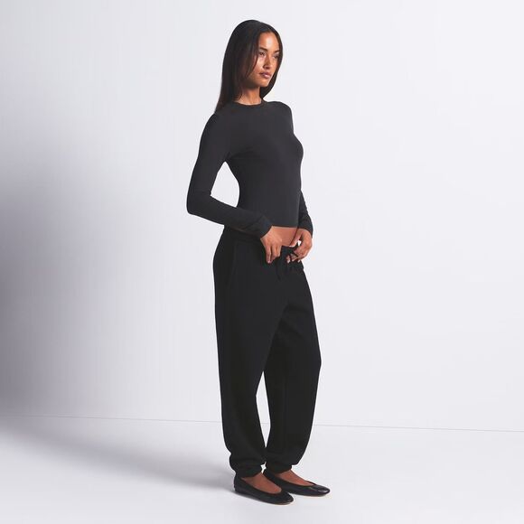 Skims Womens Cotton Fleece Classic Jogger Pant Onyx Size Medium Sweatpants - Picture 2 of 6